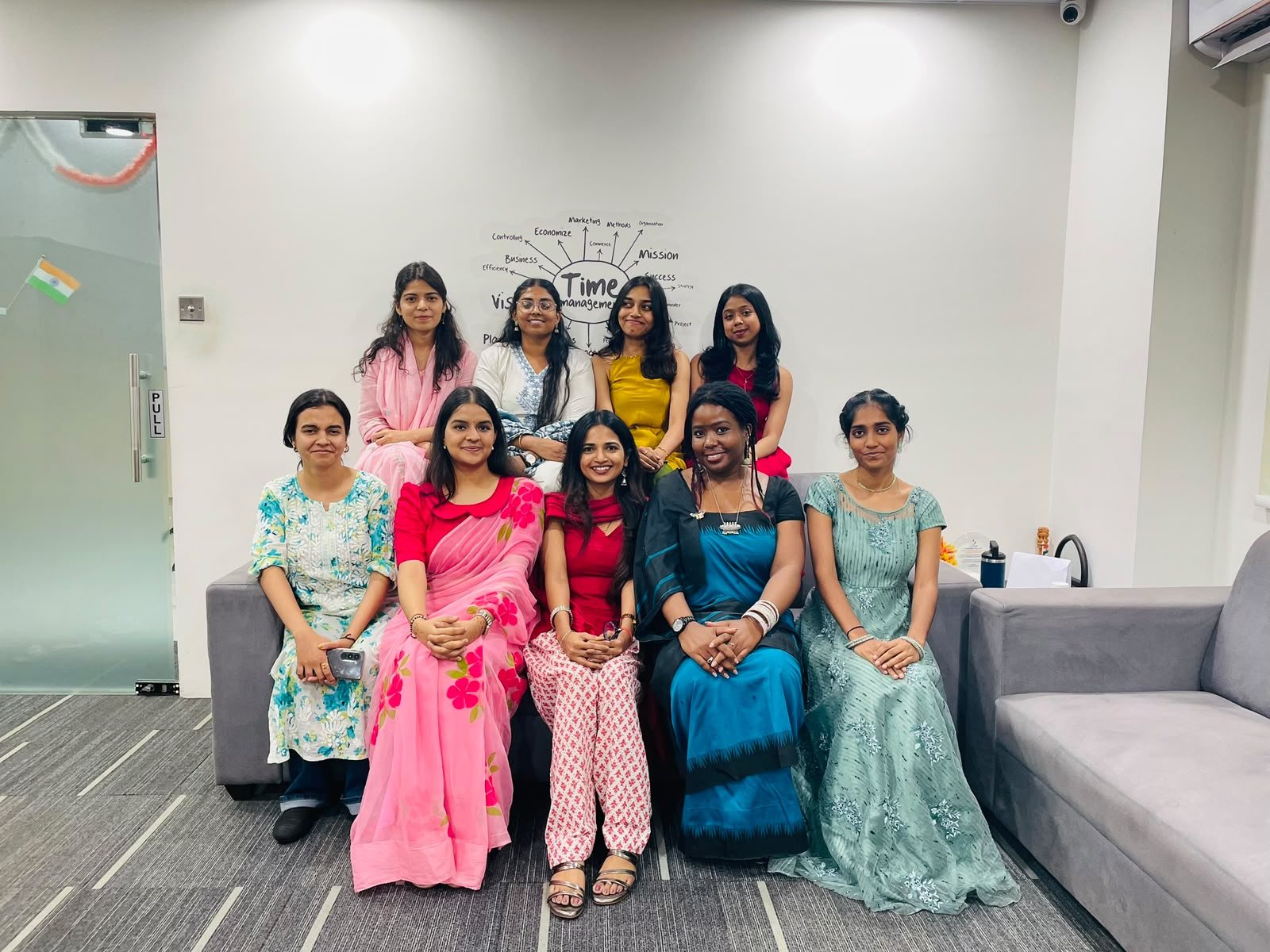 Team members dressed for a festive day at the office
